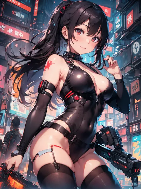 (Best Picture Quality, 4K, High Quality, Masterpiece:1.2), ((Masterpiece)), High Detail, High Quality, (HDR,16k, RAW Beautiful Girl Portrait, Best Picture Quality, Masterpiece:1.2), (Ultra-Definition Illustration), (nsfw:1.3), (cyberpunk:1.4), city, extrem...