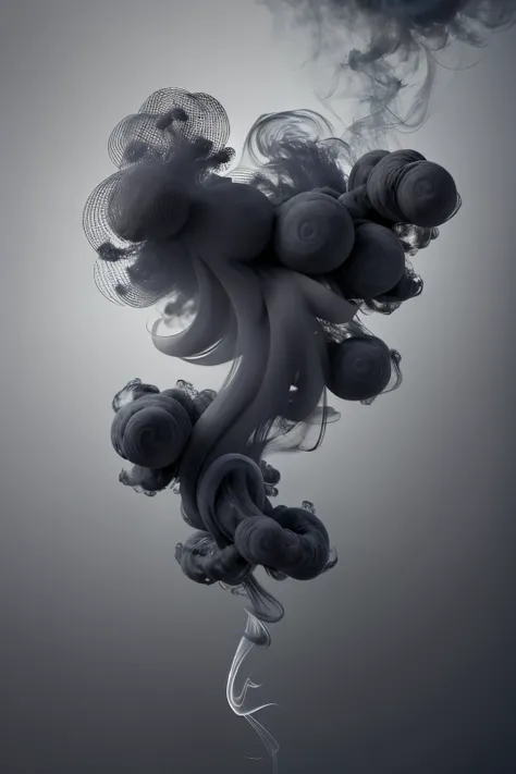 Flow smoke, grey particles, smoke 4k,