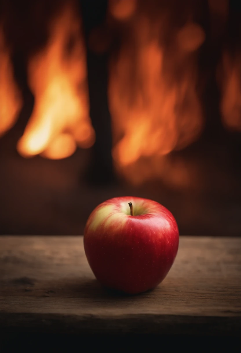 holding an [apple: fire: 0.8]