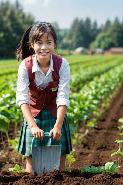 elementary student. Lori.. agriculture. Plowing the soil with a hoe