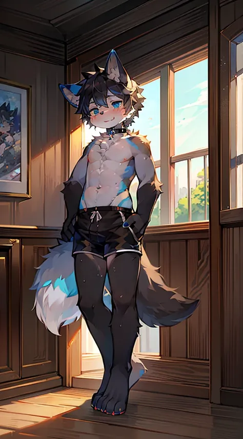 (Bright environment:0.8),masterpiece,high quality,abstract res,digital painting(artwork), by dagasi,cuihongshi, yupa,kiyosan,(anthro,fluffy fur,character focus:1.1),anthro male wolf,short hair,portrait , eyes with brightness, in a panoramic view, Character...