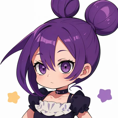 obra-prima, melhor qualidade, 1. garota rindo, cabelo ROXO, purple hair, chibi infantil, Chibi, rindo (garota solo)