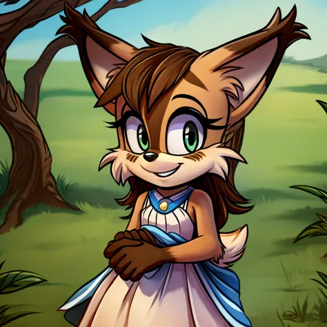 Female, Mobian, Lynx, child, short, smile