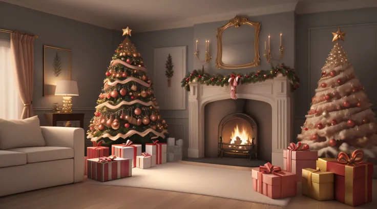 model decoration design,merry christmas, design look and feel, octane render, 3D,realistic, surreal, 16k