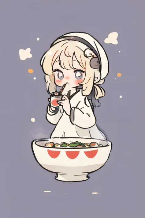 girl eating ramen noodles, cute, delicious