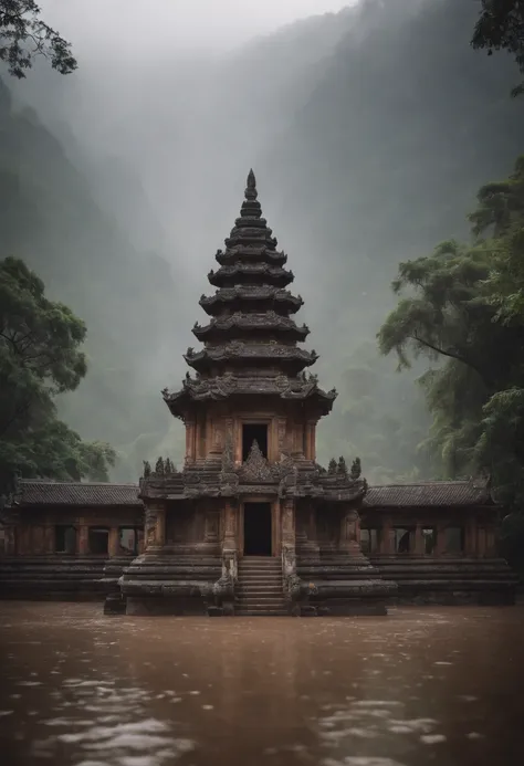 A temple where it rains