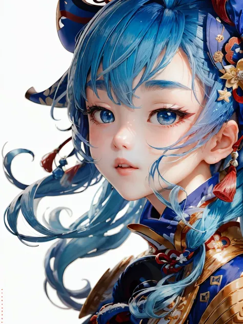 Masterpiece, bestquality, 1girl, ganyu, genshin impact, bluehair, cute