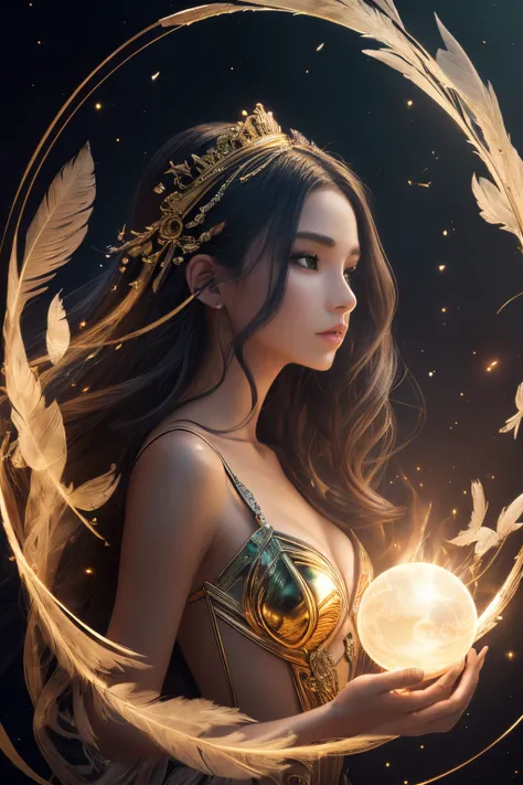 (masterpiece,top quality,best quality,official art,beautiful and aesthetic:1.2), dreamwave, android, smoke, aesthetic, vortex, beautiful woman, (elegant:1.2), ), colorful, crystal, gold., (sexy), wind, storm, backlighting, solar eclipse, long hair, vogue, ...