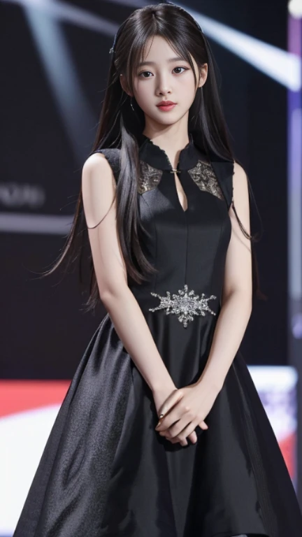 Ultra HD, The 8k quality, girl with, Very long hair, black blur dress, Detailed eyes, Front capture, unreal enginee 5,