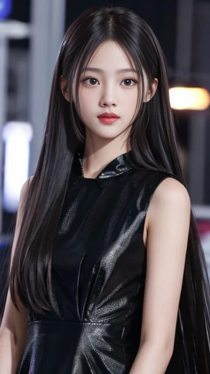 Ultra HD, The 8k quality, girl with, Very long hair, black blur dress, Detailed eyes, Front capture, unreal enginee 5,