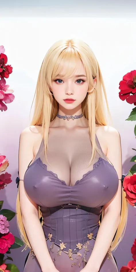 1girl,huge breast, blonde hair, high quality, ultra detailed, masterpiece, realistic