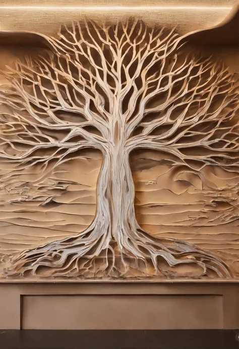 wall paintings，The tree，Holy，carving on wall