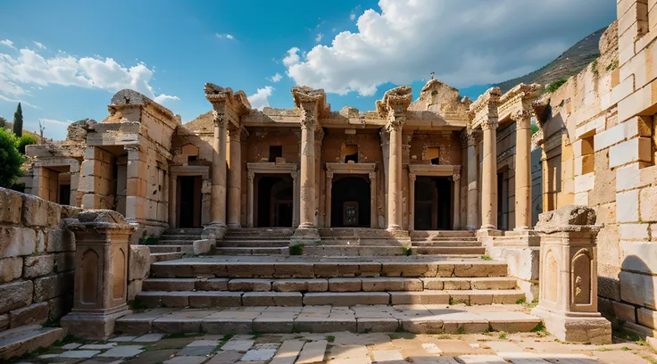 Ephesus in Turkey. Details, Ultra-detailed, high image quality, HDR photography, 16k.