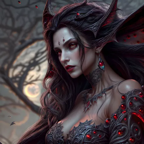 arafed, dark fantasy art, gothic art, (masterpiece:1.5), full body best details, highly detailed, best quality, highres, full body portrait of a vampire, elf (1.6, Masterpiece, best quality), ultra feminine (1.4 intricate details, Masterpiece, best quality...