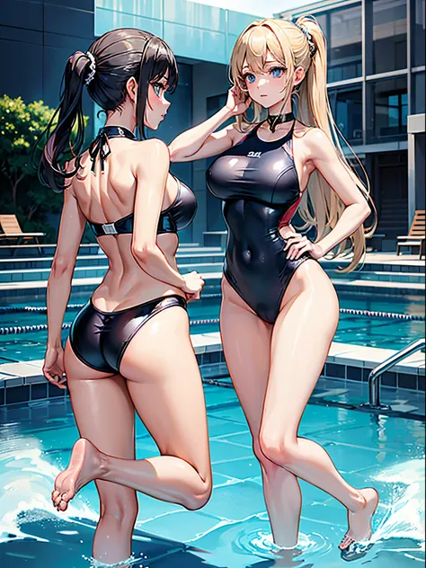 ((Finest quality)),(超A high resolution),(ultra-detailliert),(Meticulous portrayal),((Best Anime)),(Finest works of art),Ultra-Precision Art,The art of astounding depiction,Overwhelming descriptive power:1.5, ((femele:1.5)),Competitive swimsuit:1.5,beautifu...