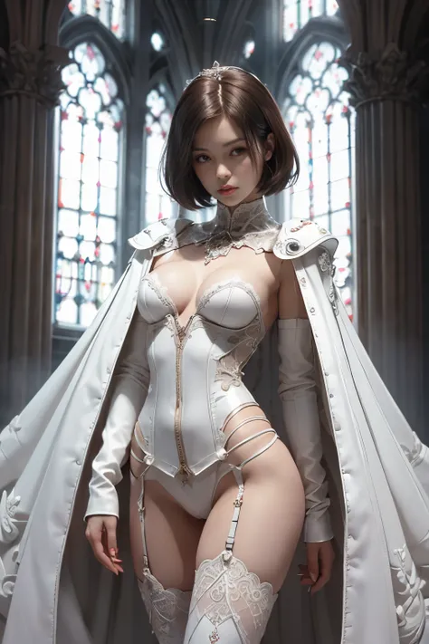 japan maiden posing in pearl white leather corset,((small tits,well-shaped bust,slim body and constricted waist,,,,,,,,,,,,,,,,,...