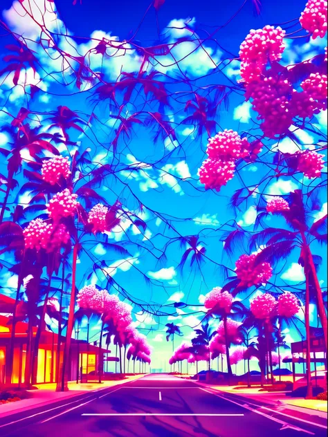 Vaporwave background, buildings, cool, aesthetic, buildings only