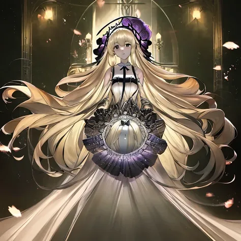 Anime girl with long blonde hair and white dress, portrait of Lolita, anime key visual of elegant, Anime visuals of cute girls, blonde anime girl with long hair, loli in dress, anime visual of a young woman, Cute anime waifu in a nice dress, Violet Evergar...