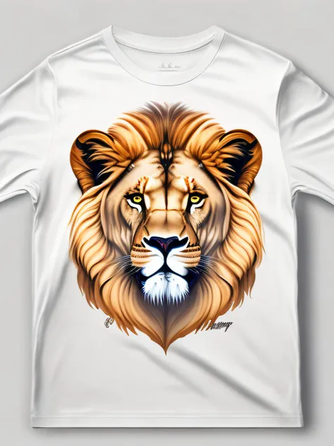 lion head, safari, fundo branco, design de camiseta, rzminjourney, arte vetorial