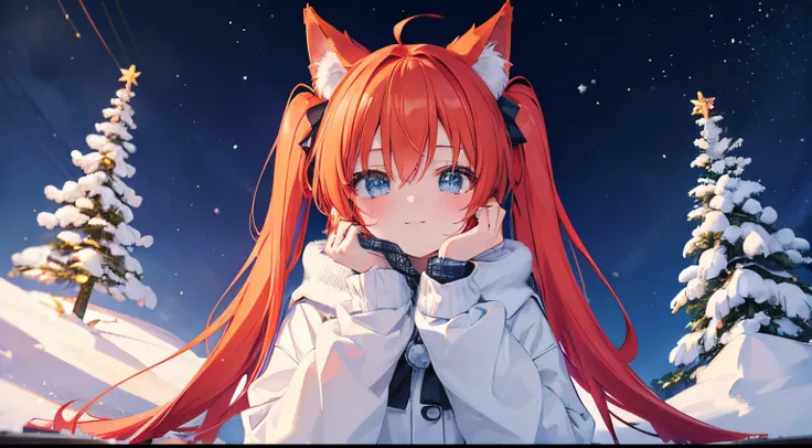 (Best Quality,4k,hight resolution),anime-style,Moderator Foxford character[womans],Orange-red hair,Colorful outfit,In the style of Hatsune Miku...,metal sign FOXFORD,Energetic posture,Detailed eyes and face,Vivid colors,studio lightning (Best Quality, high...