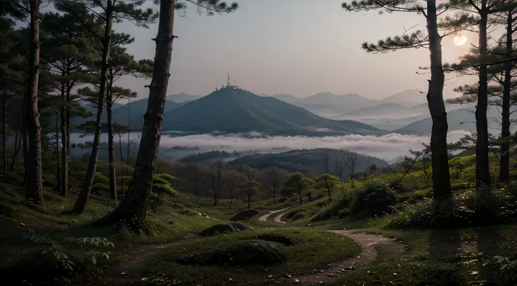 In the Forests of Korea, natta, Bright moonlight, haze