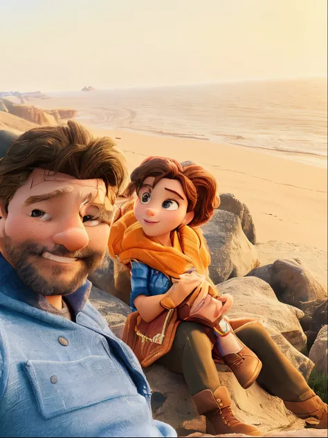 there is a man and a woman that are standing together, photorealistic disney, animated film, pixar portrait 8 k photo, animated movie, disney photo realistic, realistic movie still, photorealistic movie still, still from the movie, detailed portrait shot, ...