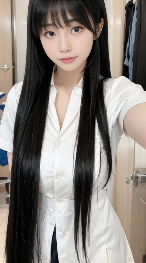 Wearing a white school uniform、brunette arafid asian schoolgirl, Those girls&#39; The avatar is cute and exquisite, The smile is a bit cute, young and lovely Asian face, Young and cute Korean face, Cute and exquisite side face avatar, Beautiful Asian schoo...