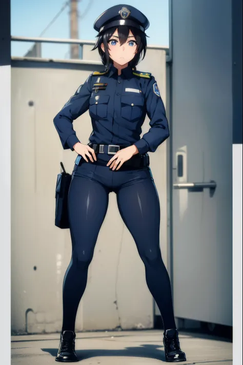 Cute girl, policewoman, wearing police uniform, police, in-depth details, Iraqi police clothing, full body, sexy body, sexy,