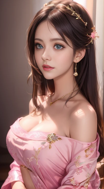 Best quality，tmasterpiece，A high resolution，1个Giant Breast Girl，dingdall effect，realistically，edge lit，twotonelighting，（highdetailskin：1.2），8k ultra high definition，pure，Sweet，florest background，coloured background，Based on physical rendering，Perfect light...