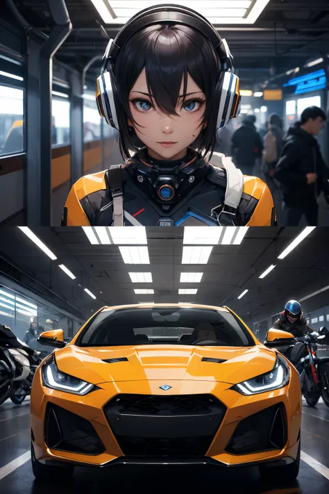 Cars of the future world，train，intercom，large panorama，kosmos，cyber punk perssonage，Wandering Earth，The Car，the motorcycle，二重まぶた，Teamwork，Save the world，alien spaceship，extreme light，laser，Perfect hair，Perfect facial details，perfect facial expression，Perfe...