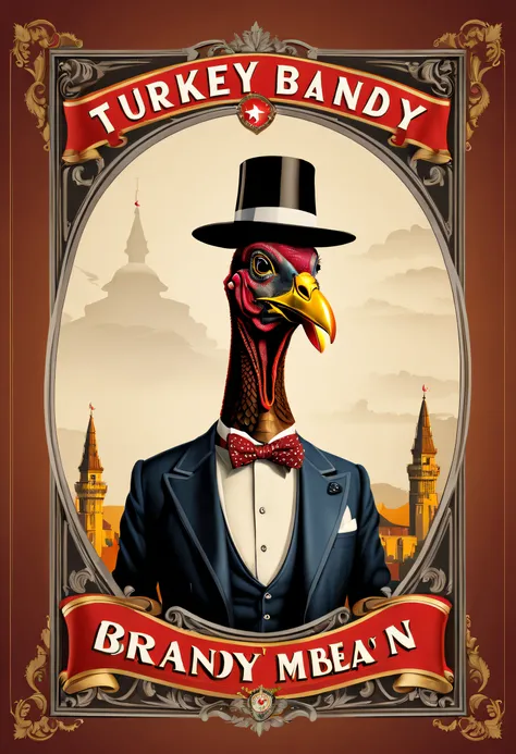 Brand advertising，Creative poster，turkey gentleman brandy，