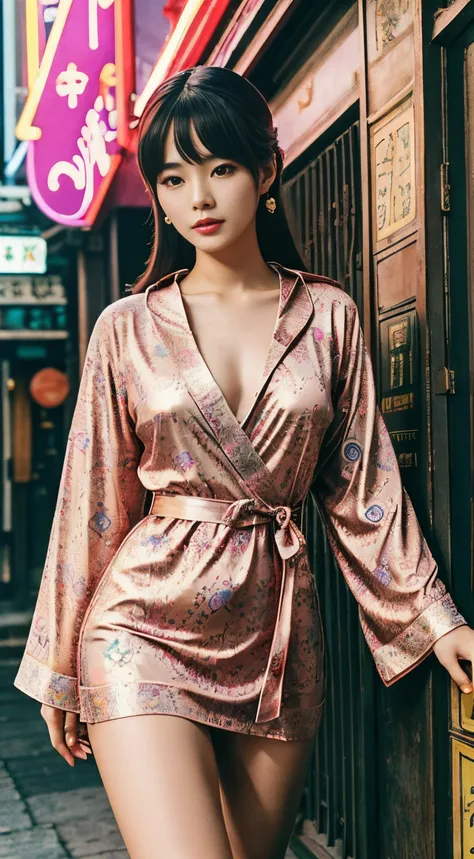 In the modern time tunnel，Calling the hearts of Chinese women，Open the door to retro。Treasures discovered in the 1970s，Colorful memories flow through clothes，Unique patterns weave the melody of time。Wear vintage robe，Chinese women enter the psychedelic 197...