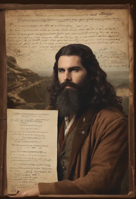 A photo of a handwritten note with a message in code, surrounded by a collection of decoding tools like ciphers, frequency analysis charts, and cryptic symbols.,original,Waifish, dirty, long hair, long beard, dressed in dirty ill-fitting clothes