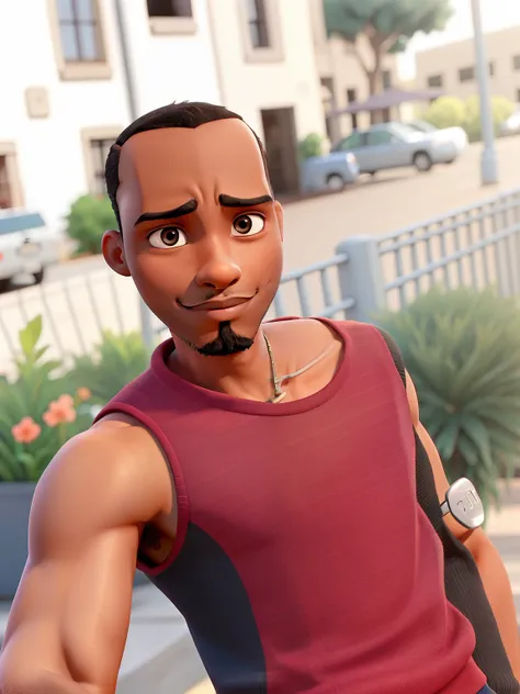 skinny dark-skinned boy with a goatee in the square