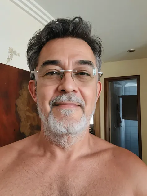 This is me, a little gray hair. Gray beard. I wear glasses. A slight smile.