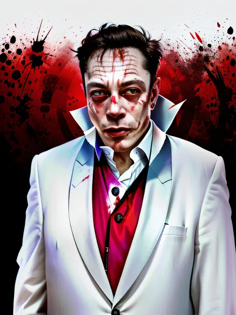 Elon musk with a horned head and a bloodied face, Fit male demon with white horns, diabo, dren de emenda, devils, male vampire of clan banu haqim, the devil, satanic horror, Moloch, com chifres, butcher angry rotting zombie, demoniaca, Tom espera como Hell...