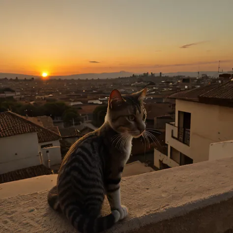 Gato en un atardecer