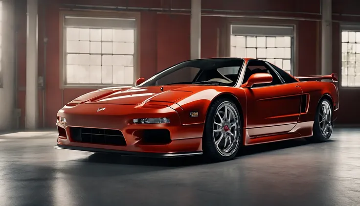 Visualize an exceptional scene featuring a highly modified 1992 Acura NSX parked in a softly lit, minimalist garage crafted from white marble. Dive into extreme micro-details to showcase the intricacies of the modified NSX, sleek lines, and overall design ...