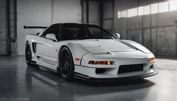 Visualize an exceptional scene featuring a highly modified 1992 Acura NSX parked in a softly lit, minimalist garage crafted from white marble. Dive into extreme micro-details to showcase the intricacies of the modified NSX, sleek lines, and overall design ...