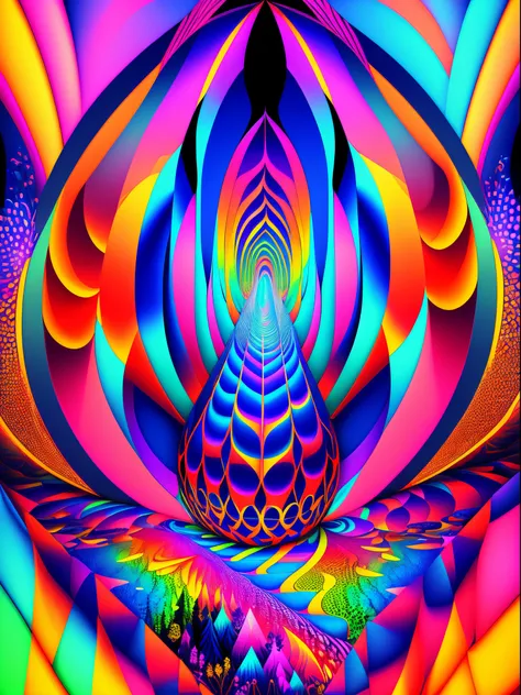 An ultra-detailed, high-quality, 4k or 8k masterpiece of a psychedelic, UV active artwork. The scene features colorful and vibrant visuals that evoke a trippy and mesmerizing atmosphere. The artwork captures the essence of a psychedelic experience, incorpo...