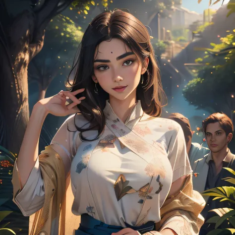 (Extremely detailed 8k wallpaper:2), (photo:2), (23 years old soigne Beautiful girl:2), (gives a lecture to friends:2), detailed (Face and eyes), (hyper realistic:1), (highly detailed:1), (epic realistic:1), rim light, (maximum details:1), cozy, (fullbody:...