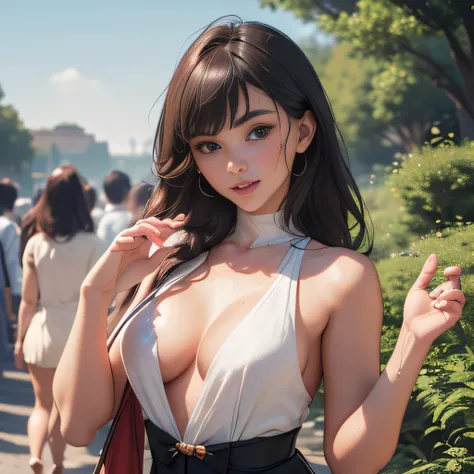 (Extremely detailed 8k wallpaper:2), (photo:2), (26 years old soigne Beautiful girl:2), (gives a lecture to friends:2), detailed (Face and eyes), (hyper realistic:1), (highly detailed:1), (epic realistic:1), rim light, (maximum details:1), cozy, (fullbody:...