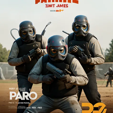 Pixar poster about a paintball tournament