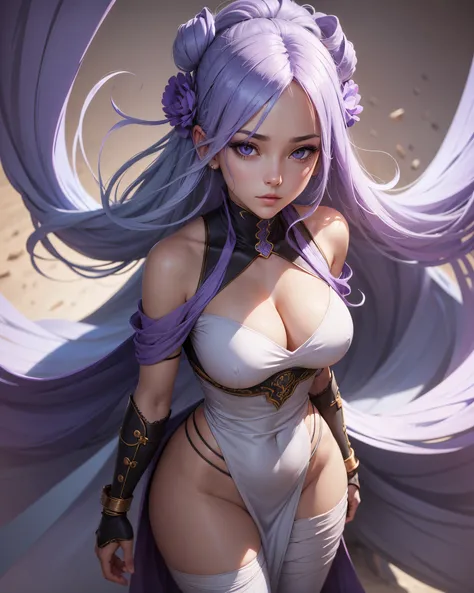 image of a woman (full body), covered in bandages, mummy portrait, lilac eyes, blue hair, high quality 8k detailed art, clean and detailed anime art, detailed anime character art,