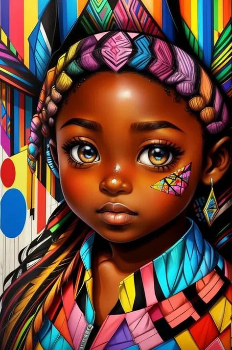 (Borboleta),  Eduardo Kobra acolchoamento ,multidimensional geometric PORTRAIT wall, arte, chibi,
yang08k, lindo, colorido,
obras-primas, qualidade superior, melhor qualidade, arte oficial, beautiful and aesthetic, pele negra