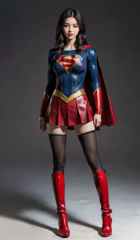 Suffering、mouth is always open sloppily、Drool is always dripping from my mouth、Asian Beautiful Girl、(((Wear black tights on your beautiful legs.)))、(((beauty legs)))、(((facial expression of smile)))、((((Make the most of the original image)))、(((Supergirl C...