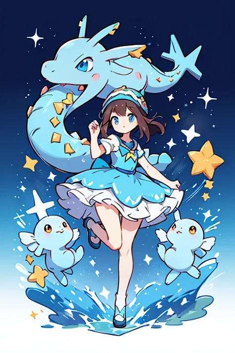 human pokemon Lapras; glitter; full body; Lapras outfit inspired