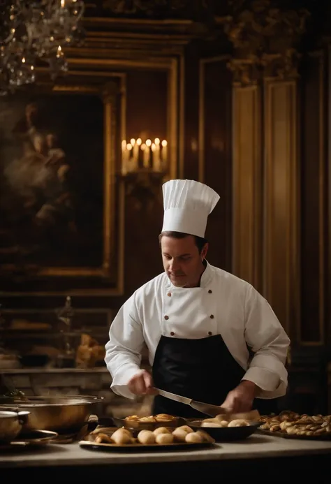 Cooking scenes of the chefs at the Palace of Versailles、