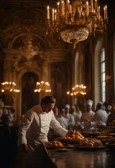 Cooking scenes of the chefs at the Palace of Versailles、