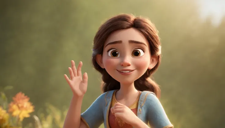 a cartoon of biblical time teenage girl happily running with arms open wide in heaven, dressed like the bible times, a very beautiful place in heaven, beautiful tress, lions and tigers, animated film, 3 d animated movie, animated still, animated movie, ins...